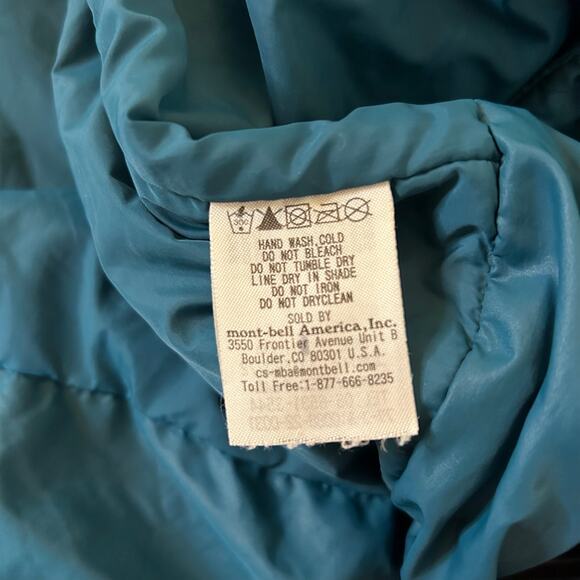 Montbell Jacket Womens Small Blue Yellow Charmoz Parka Well Loved Outdoor Winter - Picture 7 of 8